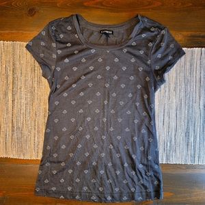 Express Mini Diamond Graphics T-shirt Gray XS